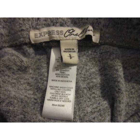 Express One Eleven Sweatpants Size Small Grey Black Drawstring Pockets Solid - Picture 2 of 3